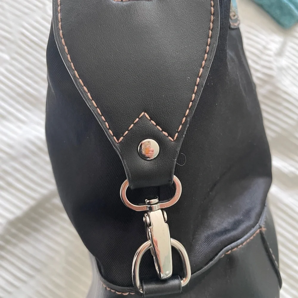 Etienne Aigner handbag purse Rich Leather Micro Classic Roomy Satchel Zips